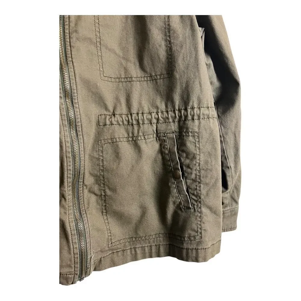 Old Navy green cargo jacket L Large Utility Casual Gorpcore Distressed Faded - Picture 4 of 6